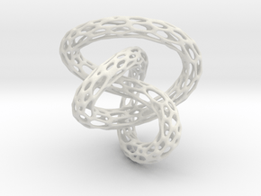 Infinite Knot - Voronoi Pendant in White Natural Versatile Plastic