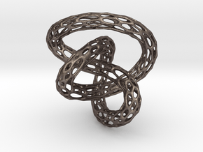 Infinite Knot - Voronoi Pendant in Polished Bronzed Silver Steel