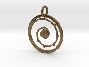 Steven Universe Rose's Shield Pendant with loop in Natural Bronze