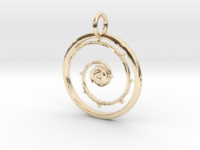 Steven Universe Rose's Shield Pendant with loop in 14k Gold Plated Brass