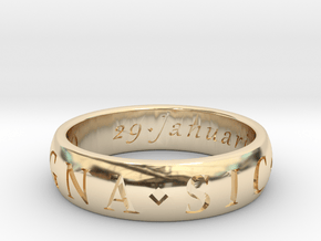 Size 11 Sir Francis Drake, Sic Parvis Magna Ring  in 14k Gold Plated Brass