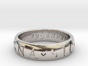 Size 11 Sir Francis Drake, Sic Parvis Magna Ring  in Rhodium Plated Brass
