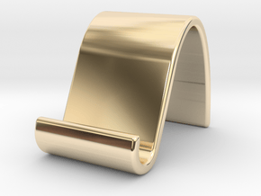 landschape & portrait phone stand 'Wave' in 14K Yellow Gold