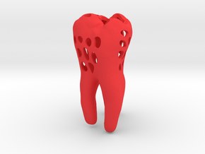Molar Tooth 100mm with holes ---- Backenzahn 100mm in Red Processed Versatile Plastic