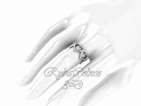 The Heart ring / size HK 10 / 5 US (19.4 mm) in Polished Silver