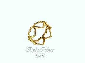 The Heart ring / size HK 10 / 5 US (19.4 mm) in 14k Gold Plated Brass
