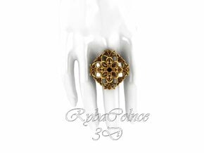 Ring / size 10 HK / 5 US (16.1 mm) in 14k Gold Plated Brass