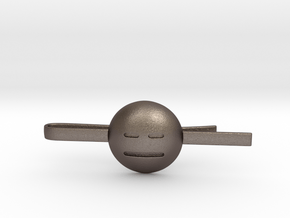 Expressionless Tie Clip in Polished Bronzed Silver Steel