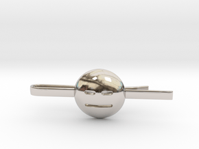 Expressionless Tie Clip in Rhodium Plated Brass