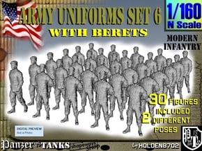 1-160 Army Modern Uniforms Set6 in Smoothest Fine Detail Plastic