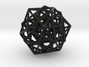 Icosa/Dodeca Combo w/nested Stellated Icosahedron  in Black Natural Versatile Plastic