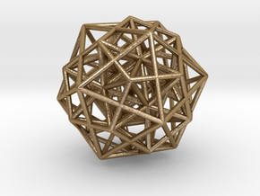 Icosa/Dodeca Combo w/nested Stellated Icosahedron  in Polished Gold Steel