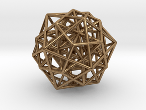 Icosa/Dodeca Combo w/nested Stellated Icosahedron  in Natural Brass