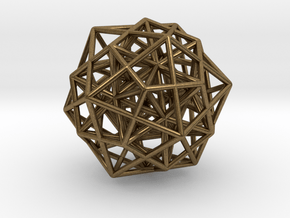 Icosa/Dodeca Combo w/nested Stellated Icosahedron  in Natural Bronze