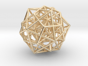 Icosa/Dodeca Combo w/nested Stellated Icosahedron  in 14k Gold Plated Brass