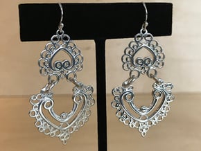 BlakOpal Linked Earring in Polished Silver (Interlocking Parts)