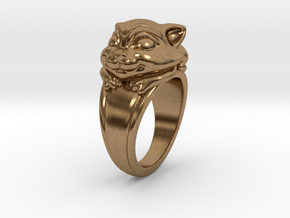 Cat Pet Ring - 17.35mm - US Size 7 in Natural Brass