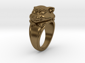 Cat Pet Ring - 17.35mm - US Size 7 in Natural Bronze