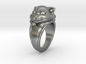 Cat Pet Ring - 18.19mm - US Size 8 in Natural Silver