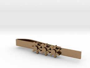 Kinetic Gear Tie Clip (2.25" Bar) in Natural Brass (Interlocking Parts)