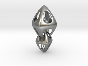 Tetrahedron Double Interlocked in Natural Silver (Interlocking Parts)