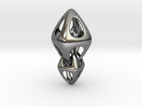 Tetrahedron Double Interlocked in Polished Silver (Interlocking Parts)