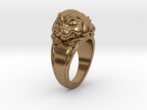 Dog Pet Ring - 17.35mm - US Size 7 in Natural Brass
