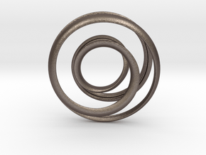 Mobius strip - Pendant in Polished Bronzed Silver Steel