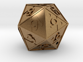 Triforce D20 in Natural Brass: Small