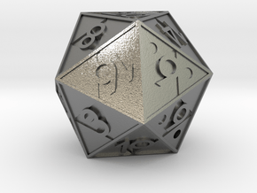 Triforce D20 in Natural Silver: Small