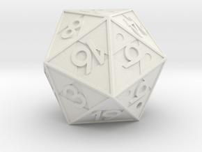 Triforce D20 in White Natural Versatile Plastic: Small