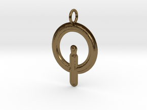 OmniSynapTech Logo Pendant in Polished Bronze