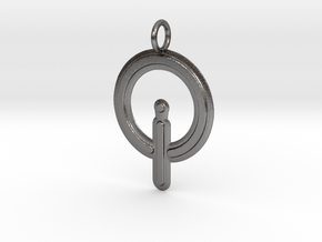 OmniSynapTech Logo Pendant in Polished Nickel Steel