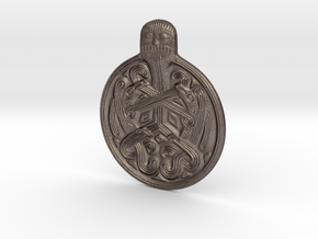 Odin Medallion in Polished Bronzed Silver Steel