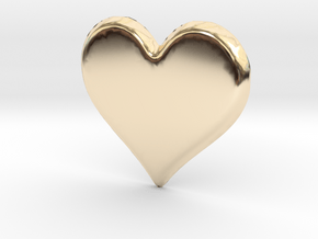 Soft Heart Pendant in 14K Yellow Gold: Large