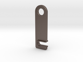 iPhone landscape stand keychain in Polished Bronzed Silver Steel