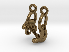 Sloth Earrings in Natural Bronze