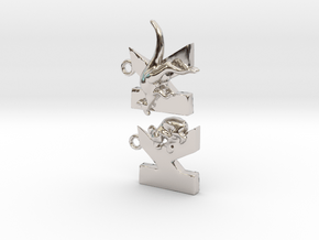K Is For Koalas And Kangaroos in Rhodium Plated Brass