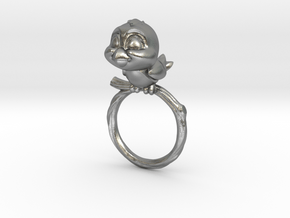 Bird Pet Ring - 17.35mm - US Size 7 in Natural Silver