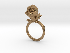 Bird Pet Ring - 17.35mm - US Size 7 in Natural Brass