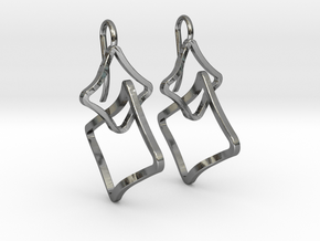 EARRINGS SOFT QUAD in Polished Silver (Interlocking Parts)