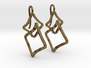 EARRINGS SOFT QUAD in Polished Bronze (Interlocking Parts)