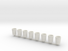 City Waste Can in O scale 8x in White Natural Versatile Plastic