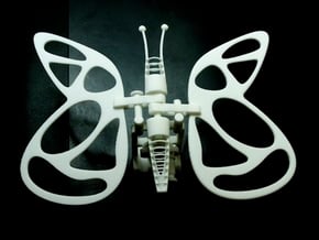 The Butterfly in White Natural Versatile Plastic