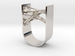 Synapse Ring in Rhodium Plated Brass: 11 / 64