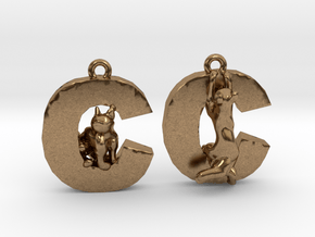 C Is For Cat in Natural Brass