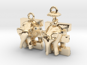 E Is For Elephants in 14K Yellow Gold