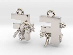 F Is For Fox in Rhodium Plated Brass