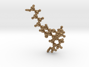 THC (Tetrahydrocannabinol) molecule pendant in Natural Brass