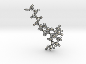 THC (Tetrahydrocannabinol) molecule pendant in Natural Silver